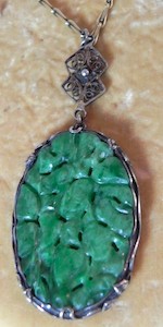 Carved jade pendant